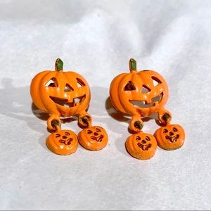 Jack-O’-Lantern Dangle Earrings Pumpkin Halloween Spooky Y2K Vintage 🎃 Fall